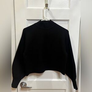Zara black ribbed knit cropped turtleneck sweater Size Small